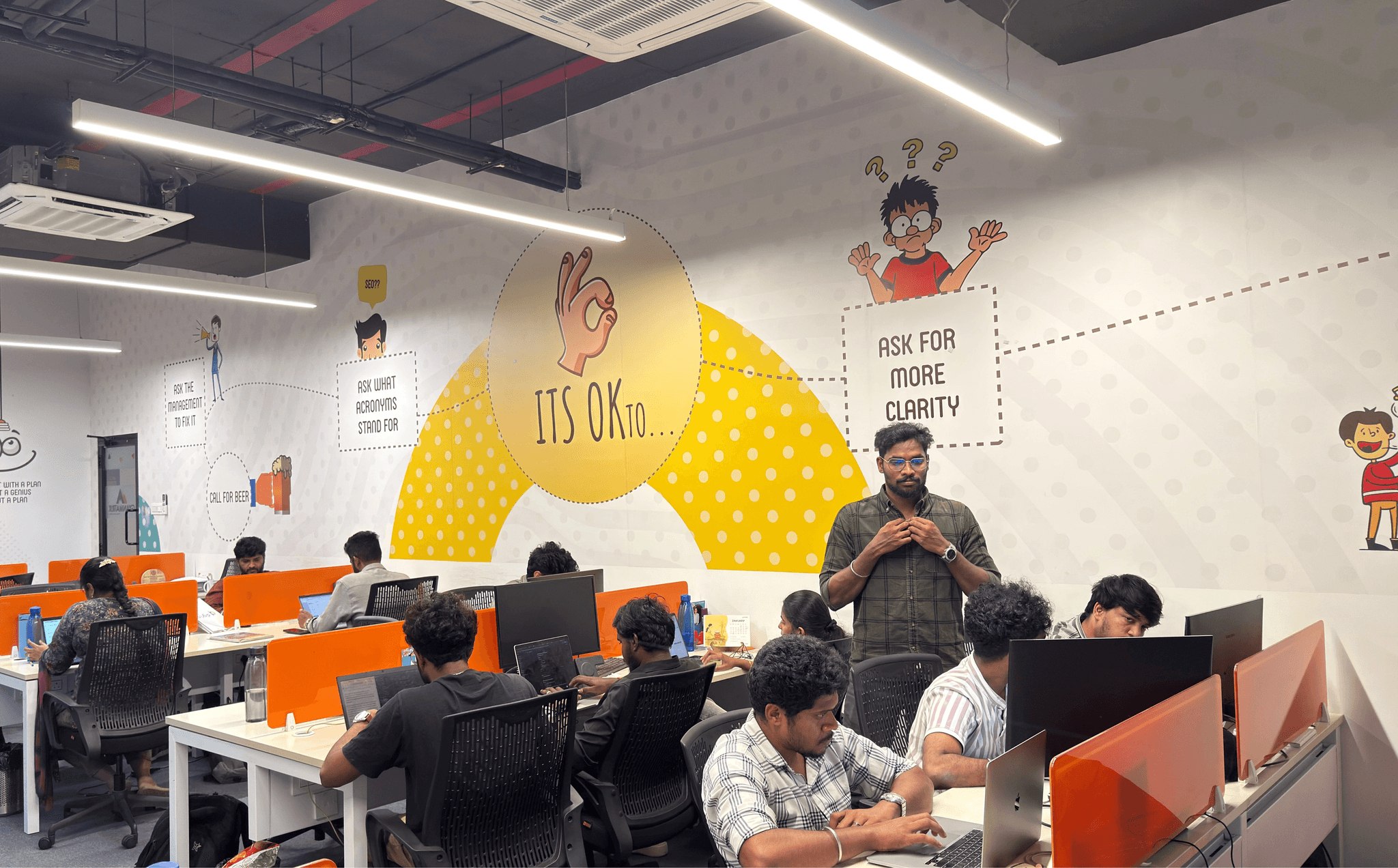 GyanMatrix office floor — team at work